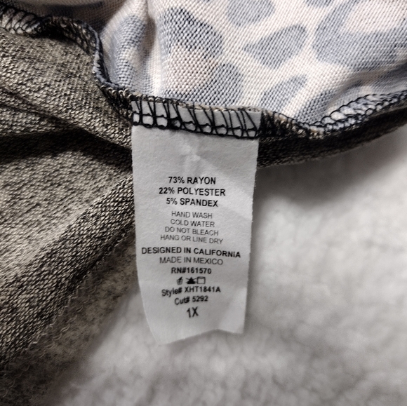 NWT Haptics Mixed Media Leopard Print Sweatshirt Oatmeal Size XL - Picture 10 of 10